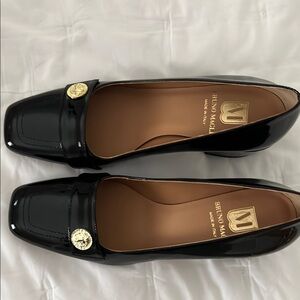 Bruno Magli Women's Black leather block heel never worn shoes